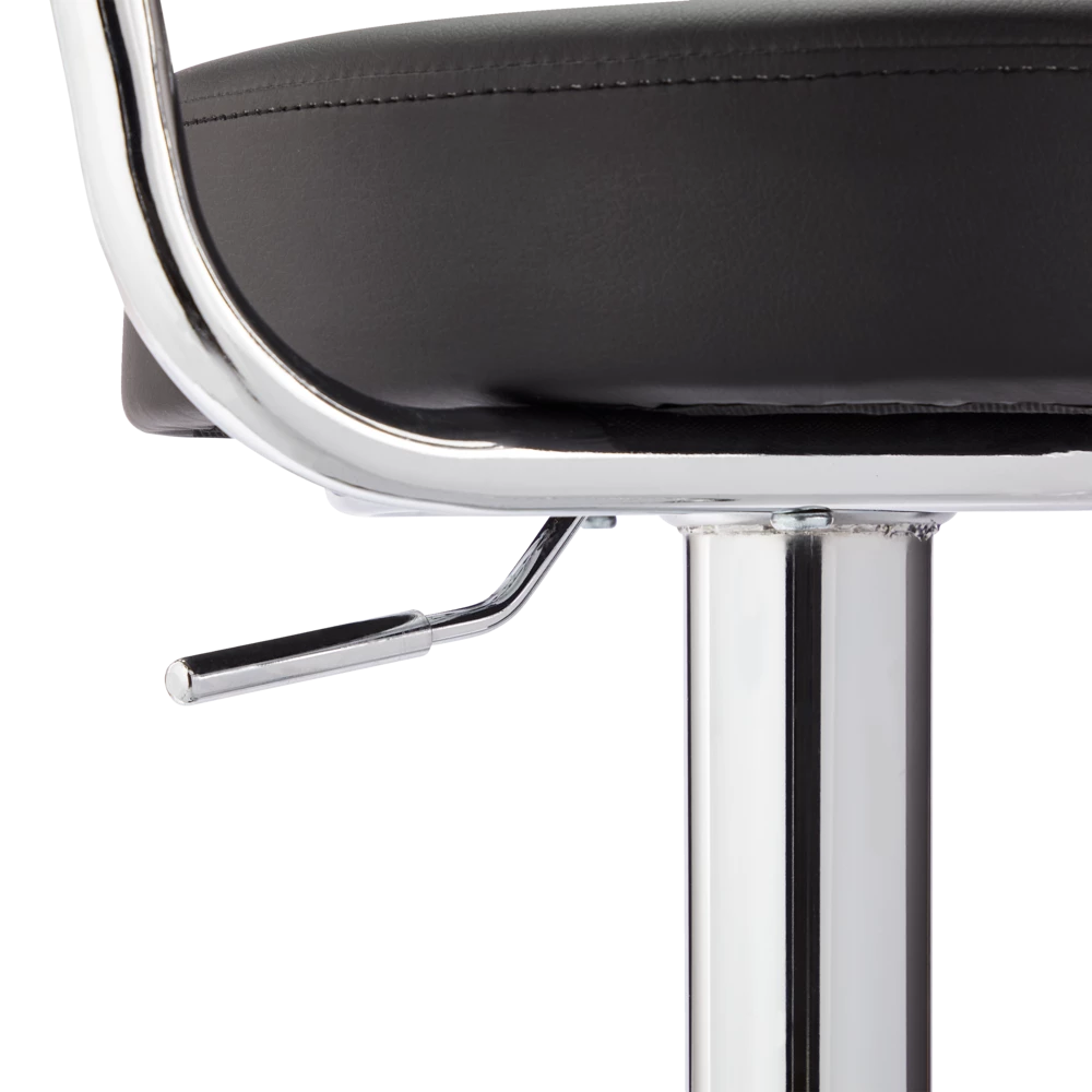 FOR LIVING Adjustable Bar Stool With Curved Backrest, Black - Image 7