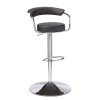 FOR LIVING Adjustable Bar Stool With Curved Backrest, Black