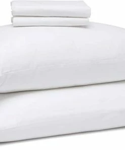 For Living Allergen Shield 100% Cotton Zippered Pillow Protector, White, 2-pk