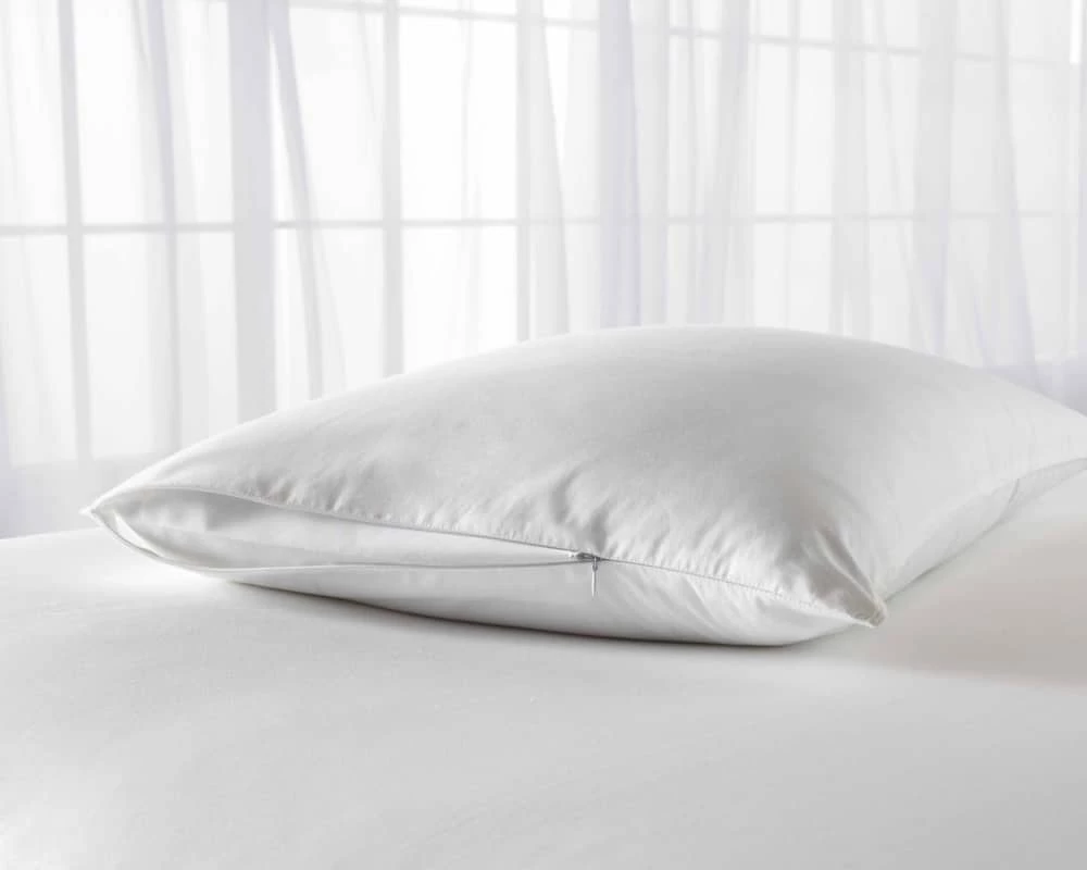 For Living Allergen Shield 100% Cotton Zippered Pillow Protector, White, 2-pk - Image 4