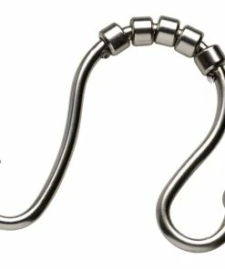 For Living Roller Design Aluminum Shower Curtain Double Hook, Assorted Colours, 12-pk