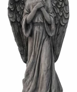 For Living Concrete Angel Statue & Lawn Ornament, 19.88-in, Grey