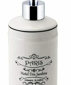 For Living Apothecary Ceramic Soap Dispenser, White, 340-ml