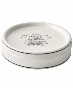 For Living Apothecary Ceramic Soap Dish, White