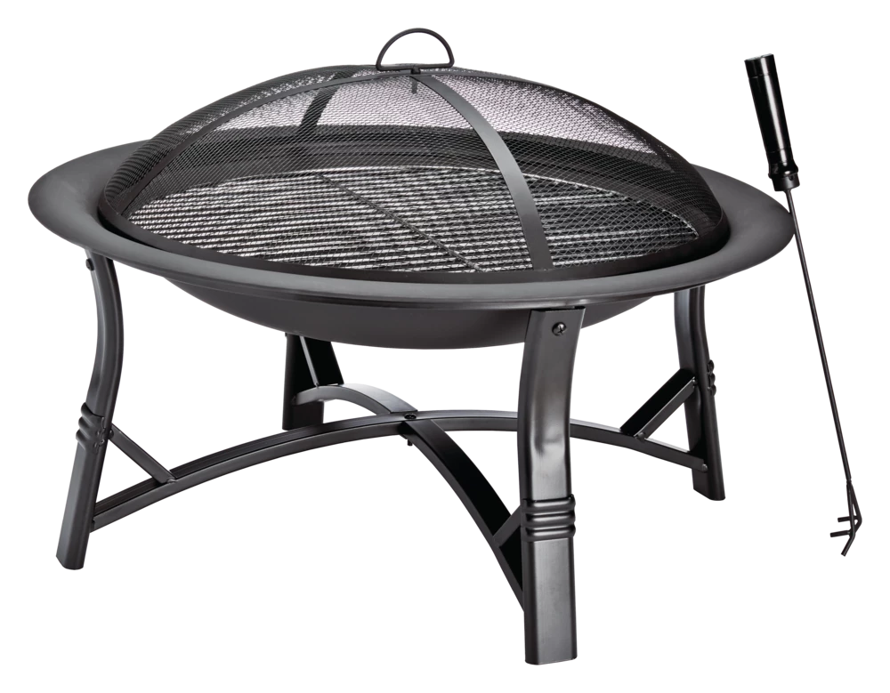 For Living Augusta Round Wood Burning Outdoor Fire Bowl/Fire Pit W/ Fireplace Poker, 29.5 X 19-in - Image 4