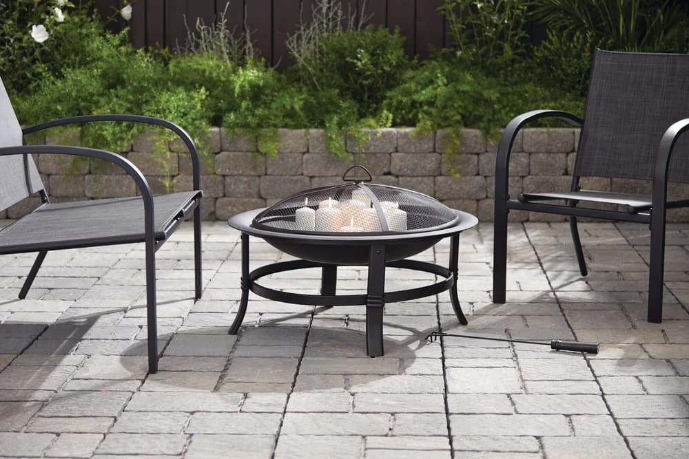 For Living Augusta Round Wood Burning Outdoor Fire Bowl/Fire Pit W/ Fireplace Poker, 29.5 X 19-in - Image 9