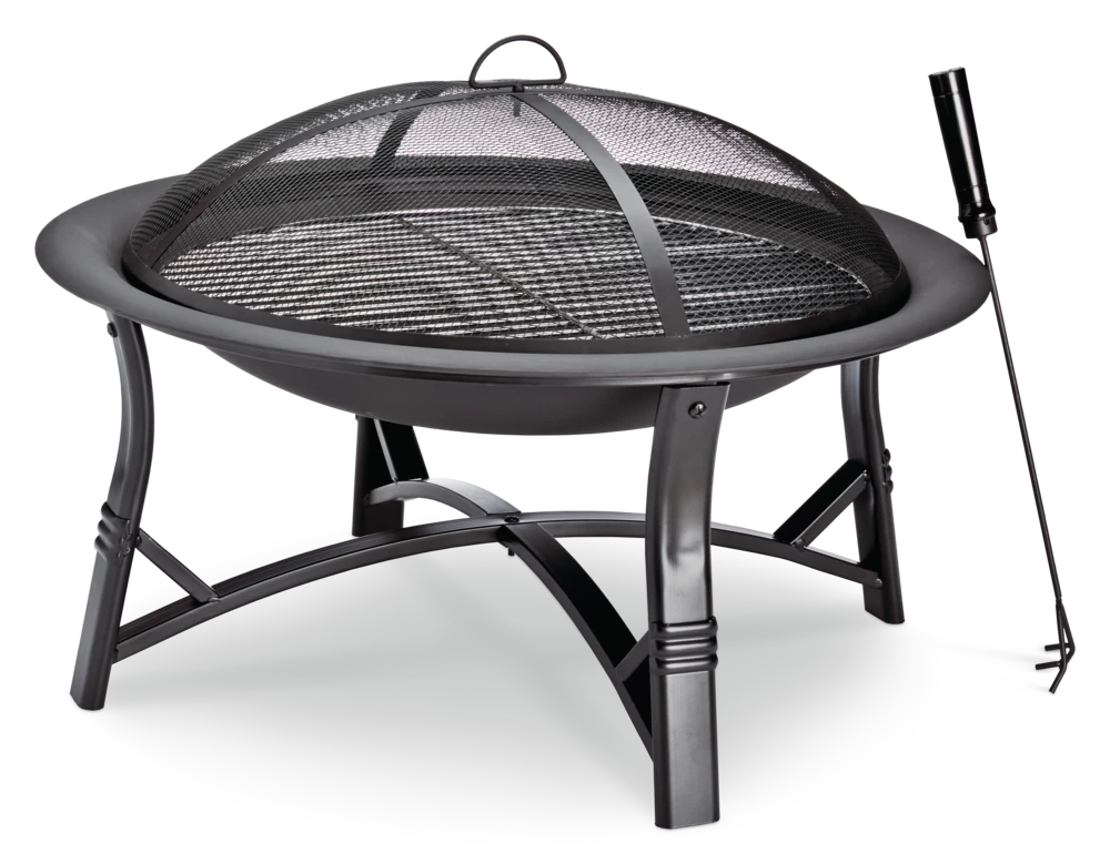 For Living Augusta Round Wood Burning Outdoor Fire Bowl/Fire Pit W/ Fireplace Poker, 29.5 X 19-in - Image 2