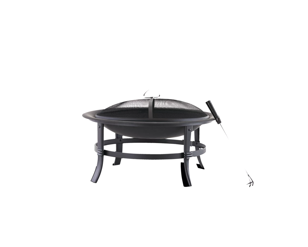 For Living Augusta Round Wood Burning Outdoor Fire Bowl/Fire Pit W/ Fireplace Poker, 29.5 X 19-in - Image 3