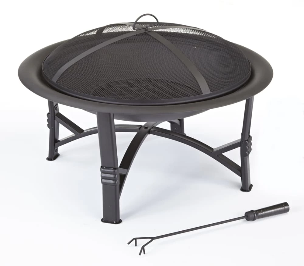 For Living Augusta Round Wood Burning Outdoor Fire Bowl/Fire Pit W/ Fireplace Poker, 29.5 X 19-in - Image 5