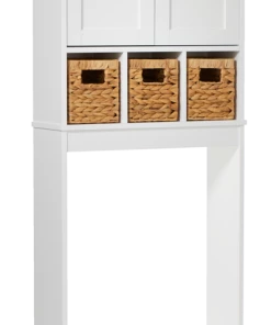 For Living Basket Bathroom Space Saver, White