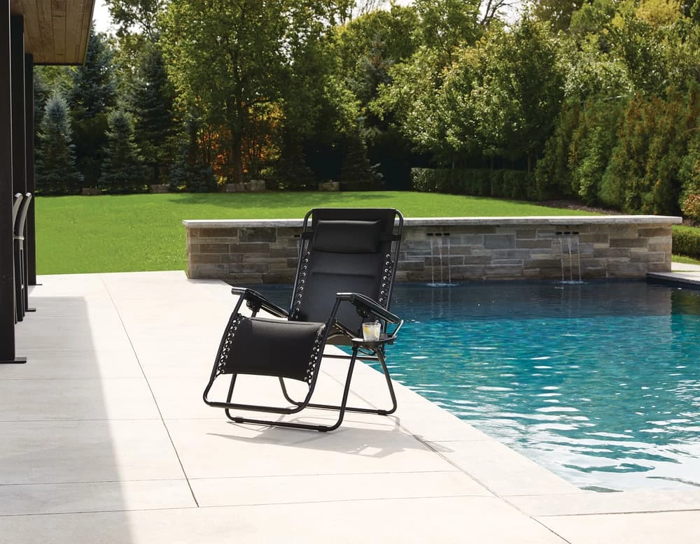 For Living Padded Mesh Zero Gravity Chair/Recliner, Black, XL - Image 4