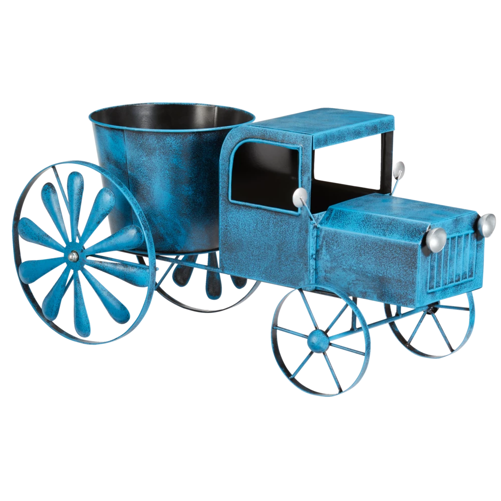 For Living Blue Vintage Car Planter, 4.11-in