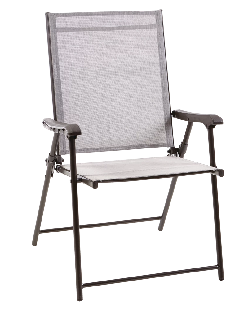 For Living Bluebay Sling Folding Outdoor Patio Accent Chair, Grey, 25x24x37-in - Image 2