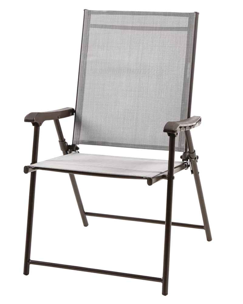 For Living Bluebay Sling Folding Outdoor Patio Accent Chair, Grey, 25x24x37-in - Image 3