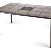 For Living Bluebay Rectangular Steel Outdoor Patio Dining Table W/ Ceramic Tile, 64x41x28-in