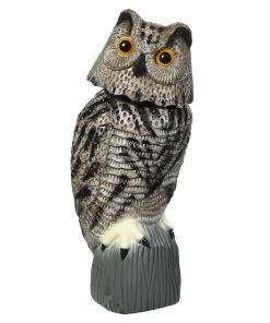 For Living Bobble-Head Owl Statue & Lawn Ornament, 15.75-in, Grey
