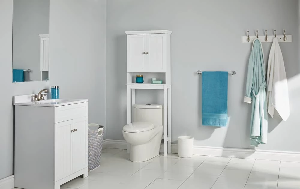 For Living Brookfield 2-Door Over-The-Toilet Spacesaver Bathroom Storage Cabinet, White - Image 2