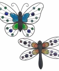 For Living Jewelled Butterfly Or Dragonfly Outdoor Wall Art & Decor