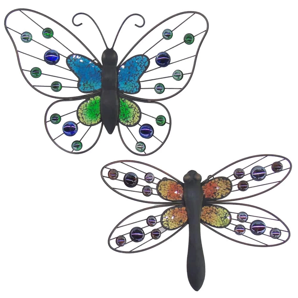 For Living Jewelled Butterfly Or Dragonfly Outdoor Wall Art & Decor