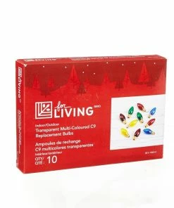 For Living C9 Christmas Lights Replacement Bulbs, 10 Incandescent Lights, Multi-colour