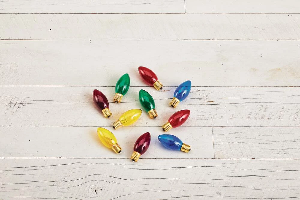 For Living C9 Christmas Lights Replacement Bulbs, 10 Incandescent Lights, Multi-colour - Image 2