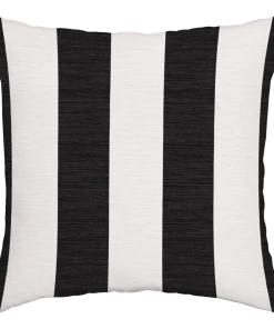 For Living Cabana Stripe Toss Cushion/Throw Pillow, 16-in X 16-in, Black