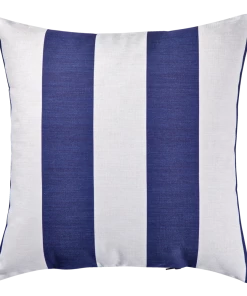 For Living Cabana Stripe Toss Cushion/Throw Pillow, 16-in X 16-in, Blue Navy