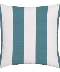 For Living Cabana Stripe Toss Cushion/Throw Pillow, 16-in X 16-in, Blue Turquoise