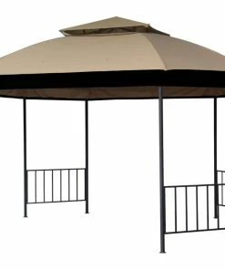 For Living Octagon Fabric Outdoor/Patio Replacement Gazebo Canopy, Beige, 153x124x35-in