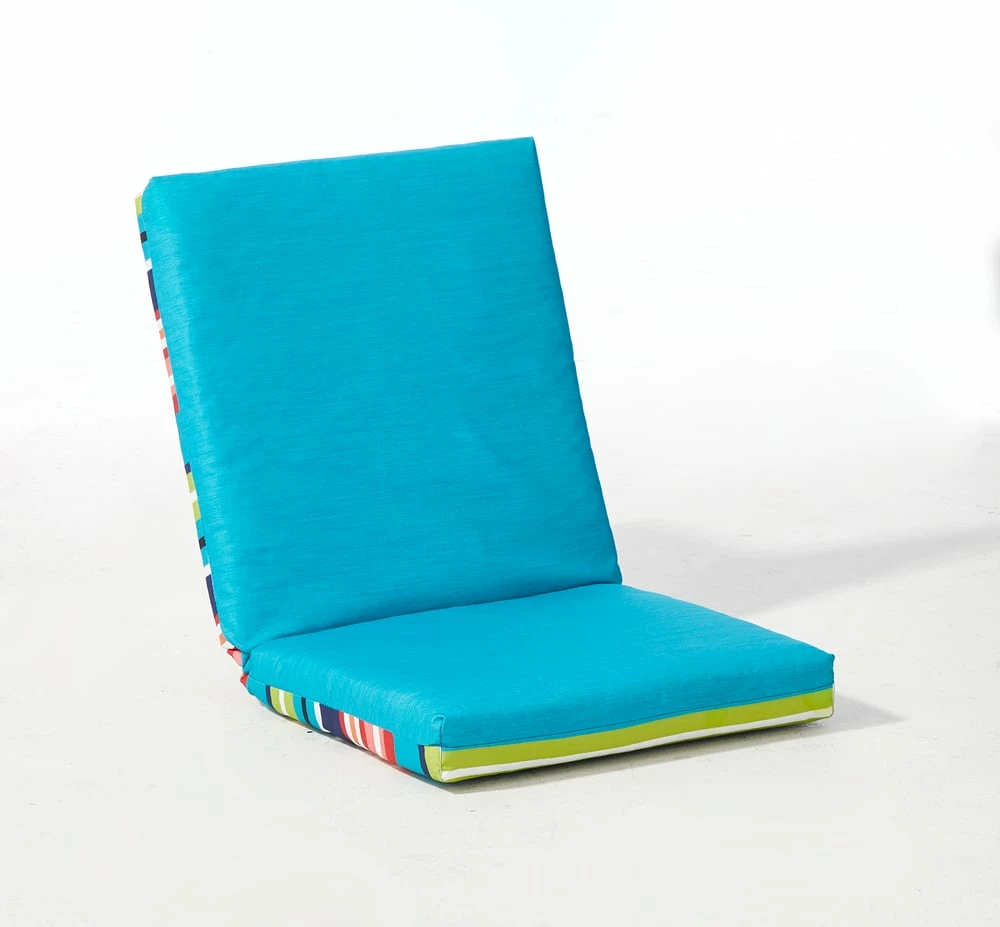 For Living Patio Stripe, Reversible Chair Cushion, Teal - Image 2