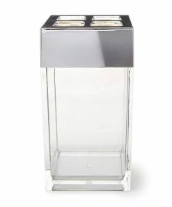 For Living Acrylic Toothbrush Holder, Clear