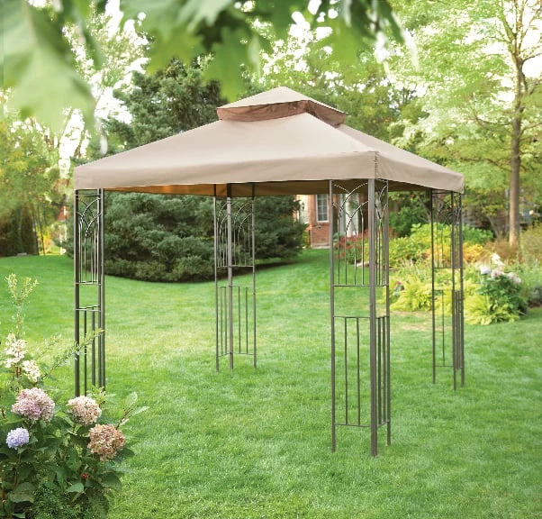 For Living Crawford Collection Outdoor/Patio Soft-Top Gazebo, Sun-Shelter, Brown, 8x8-ft - Image 5