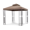 For Living Crawford Collection Outdoor/Patio Soft-Top Gazebo, Sun-Shelter, Brown, 8x8-ft
