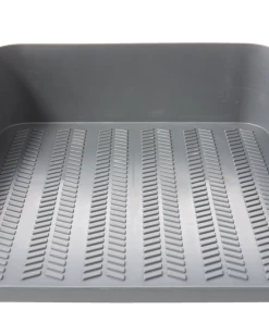 For Living Square Boot Tray, Grey, 13-in X 13-in