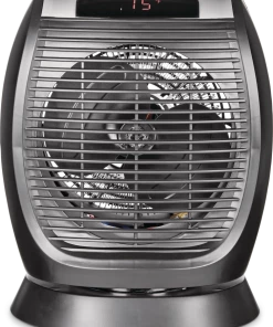 For Living Digital Portable Fan Space Heater W/Thermostat, Oscillating, 1500W, Black