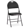 For Living Portable High-Back Upholstered & Padded Metal Folding Chair, Black
