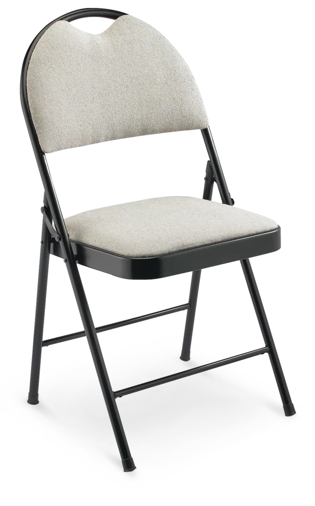 For Living Portable High-Back Upholstered & Padded Metal Folding Chair, Beige