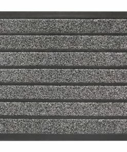 For Living Faux Indoor/Outdoor Coir Ribbed Door Mat, Grey, 18-in X 30-in