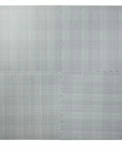 For Living Faux Linen Floor Mat, 4-pk, Grey, 24-in X 24-in