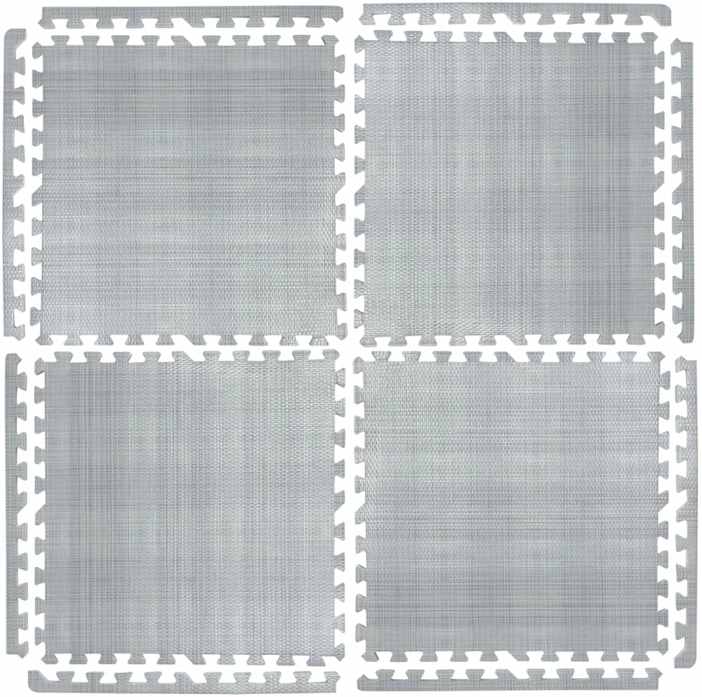 For Living Faux Linen Floor Mat, 4-pk, Grey, 24-in X 24-in - Image 3