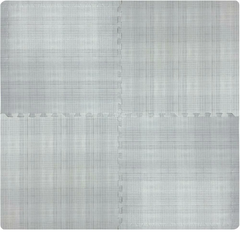 For Living Faux Linen Floor Mat, 4-pk, Grey, 24-in X 24-in - Image 2