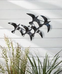 For Living Metal Flock Of Birds Outdoor Wall Art & Decor