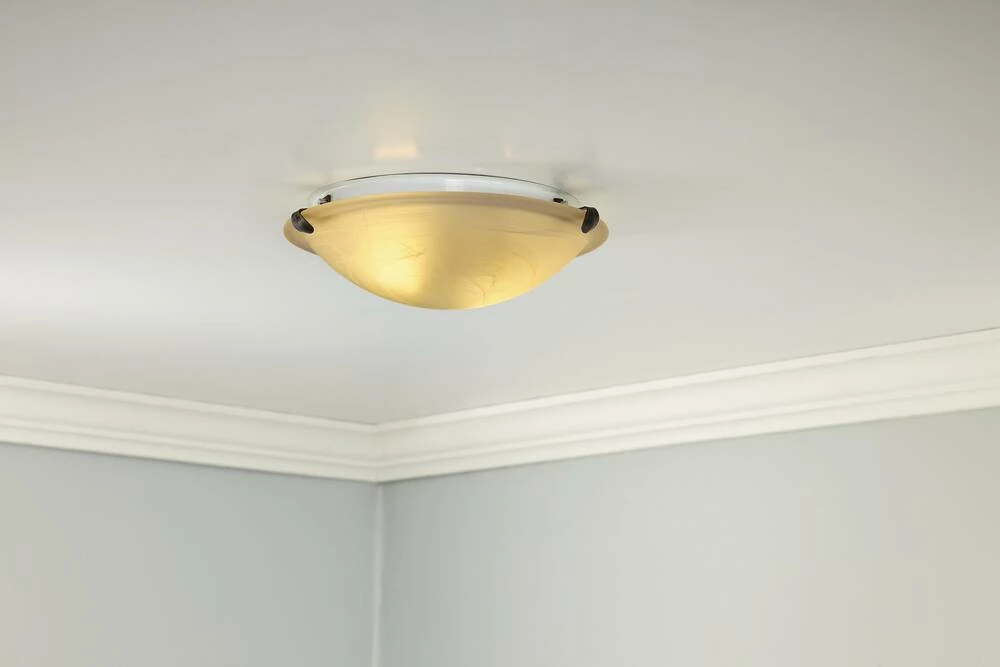 For Living Low-Profile Alabaster Glass Shade Flush Mount Ceiling Light Fixture, Oil Rubbed Bronze, 12-1/4-in - Image 2