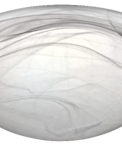 For Living Low-Profile Alabaster Glass Shade Flush Mount Ceiling Light Fixture, Oil Rubbed Bronze, 12-1/4-in