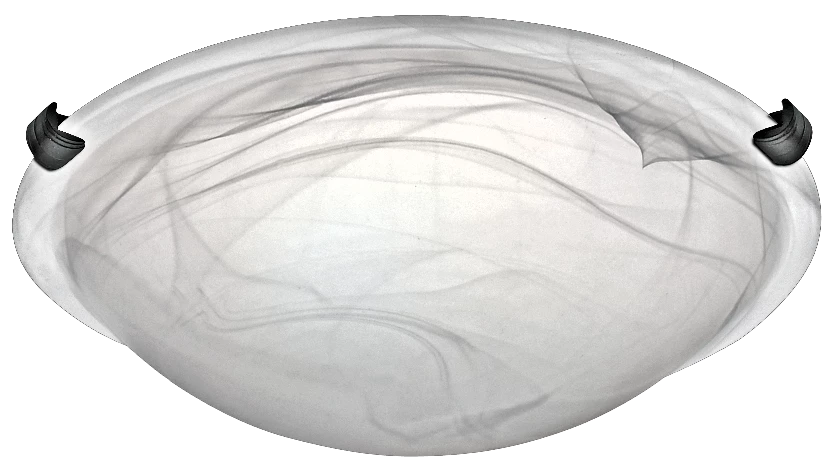 For Living Low-Profile Alabaster Glass Shade Flush Mount Ceiling Light Fixture, Oil Rubbed Bronze, 12-1/4-in