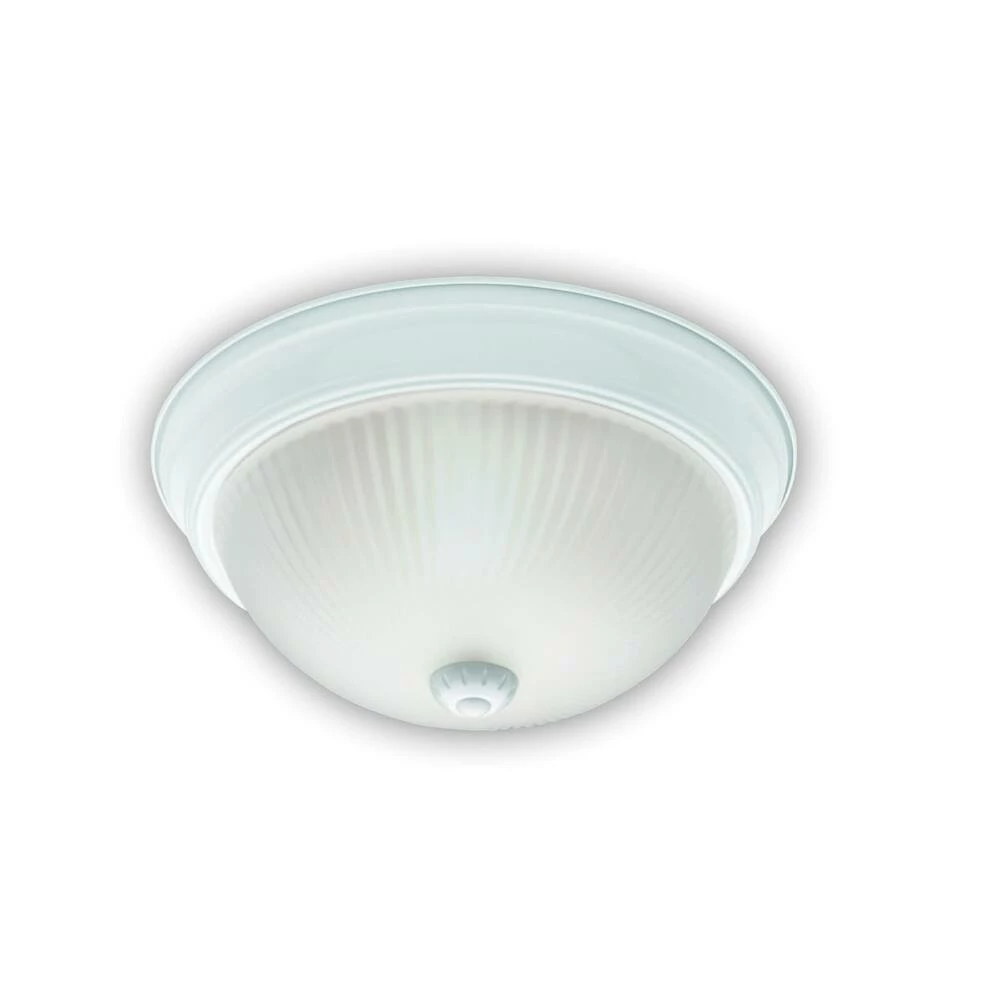 For Living Frosted Swirl Glass Shade Flush Mount Ceiling Light Fixture, White, 13-in - Image 3