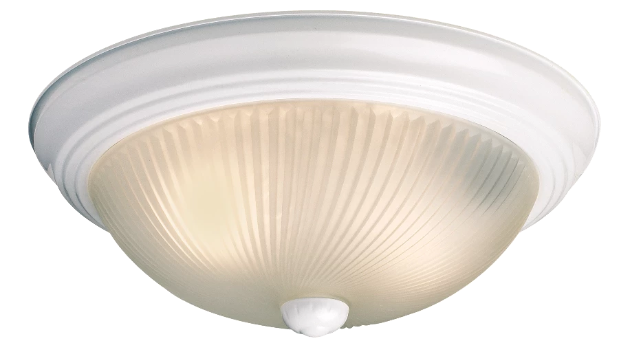For Living Frosted Swirl Glass Shade Flush Mount Ceiling Light Fixture, White, 13-in - Image 2