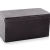 For Living Folding Storage Ottoman/Bench With Padded Seat, Espresso Brown