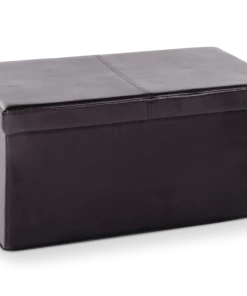 For Living Folding Storage Ottoman/Bench With Padded Seat, Espresso Brown