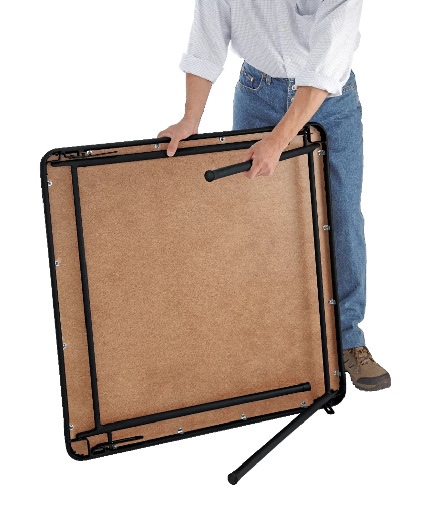 For Living 34-in X 34-in Portable Vinyl Top Metal Folding Card Game/Activity Table, Black - Image 4